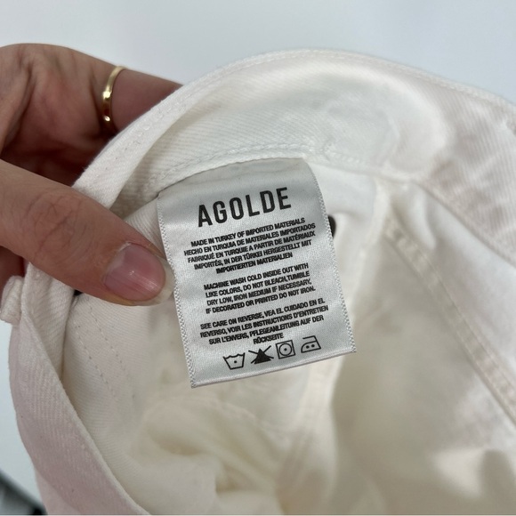 Agolde 90s Crop Mid Rise Loose Classic White Denim Straight Leg Jeans 31 NWT - Picture 13 of 14